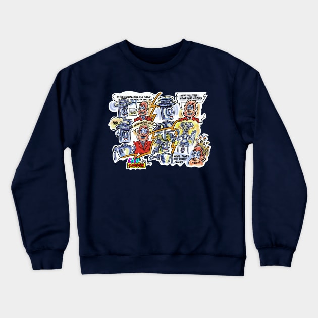 Robot Fluid Crewneck Sweatshirt by chipandchuck